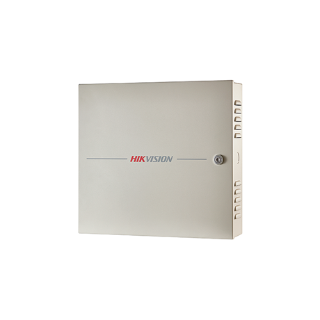 Centrala control access Hikvision DS-K2602T, pentru 2 usi bidirectionale ( 4 x cititoare Wiegand sau 4 cititoare RS-485), capacitate de stocare: 100,000 cartele si 300,000 evenimente, comunicare: TCP/IP, RS-485, Wiegand (W26/W34), EHome 5.0, si protocol  ISAPI, Alarm input × 4, , door contact × 2