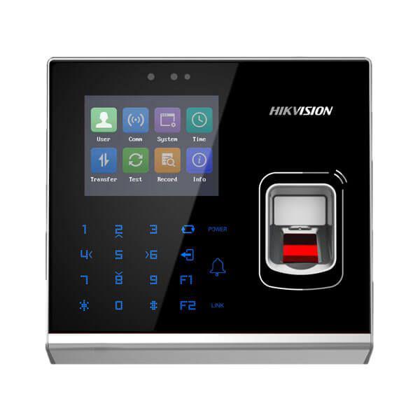 Cititor control access standalone cu cititor de amprenta Hikvision Pro Series DS-K1T201AEF, capacitate amprente: 5000, capacitate carduri EM125KHZ : 100000, capacitate evenimente: 300000, distanta citire card: 0 la 5 cm,  suporta RS-485 and Wiegand (26/34), ecran LCD 2.8 inch, suporta  ISUP5.0