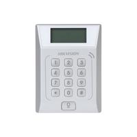 Cititor standalone cu tastatura si card proximitate Hkvision DS-K1T802E, suporta cartele EM 125Khz, capacitate 3000 carduri si 10000 evenimente, autentificare: card, card si  parola,display 128x64, Exit Button × 1, Door Sensor × 1, Doorbell × 1, E-lock Output × 1