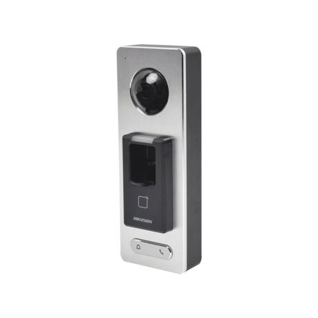 Controler de acces control cu acces biometric, cititor card Mifare sicamera video Hikvision, DS-K1T501SF; Camera de 2 MP incorporata ;Capacitate 50,000 card, 3,000 amprente si 200,000 evenimente; Comunicareaudio bidirectionala, remote live view, Uplink Comunicare: TCP/IP, RS-485, WIFI; RS-485