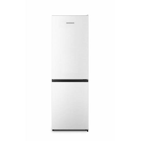 Combina frigorifica Heinner HCNF-HS304F+, 304 L, No Frost, sistem Multi Air Flow, Clasa F, H 186 cm, Alb cu maner negru