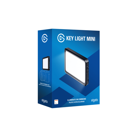 Lampa Iluminare Streaming Elgato Key Light Mini, Portabila, 800 lumen, temperatura culoare 2900-7000K, Acumulator 4000mAh, USB-C, Wi-Fi