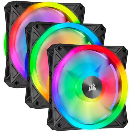 Ventilatoare CORSAIR iCUE QL120 RGB 120mm PWM Triple Fan with Lighting Node CORE, Fan Size 120mm x 25mm BLACK