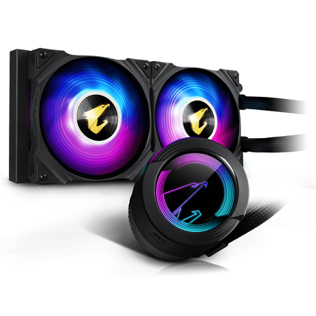 CPU COOLER Gigabyte AORUS WATERFORCE 280, radiator aluminiu 240mm, 2x ventilatoare 120mm, 950-2150 RPM +/- 10%, compatibilitate Intel 2066, 2011,1366,115x,1200,1700 AMD TR4, AM5, AM4, sTRX4