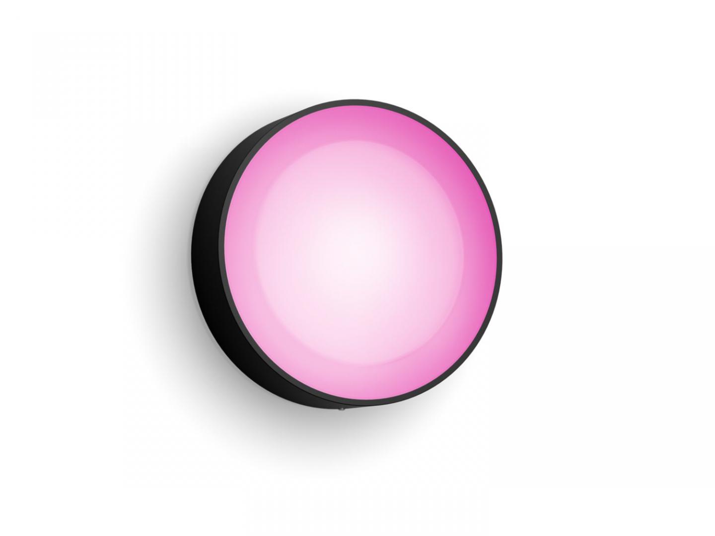 Aplica LED RGB pentru exterior Philips Hue Daylo, 15W (80W), 1050 lm, lumina alba si color (2000-6500K), IP44, 220x76mm, Negru
