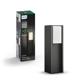 Stalp LED pentru exterior Philips Hue Turaco, 9W (60W), 806 lm, lumina calda (2700K), dimabila, IP44, 402x121mm, Antracit