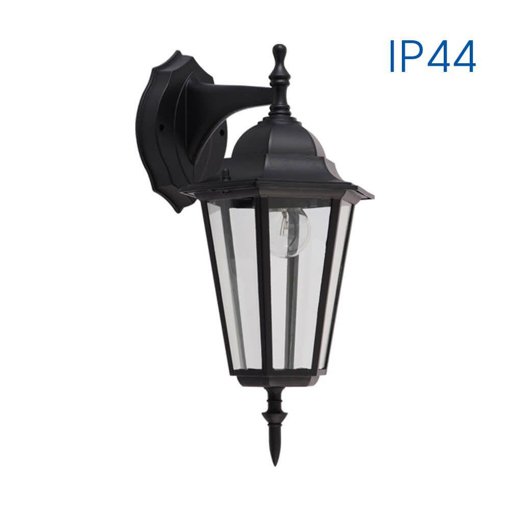 Aplica tip felinar Vivalux MARIBOR DOWN, E27, max. 1x60W, IP44, 210x150x360mm, Negru, bec neinclus