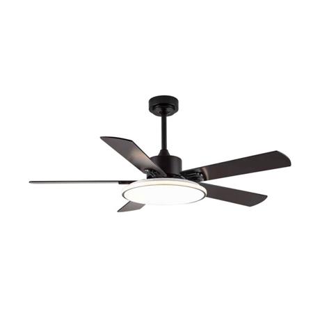 Plafoniera LED cu ventilator 2R, 24W, 2880 lm, lumina alba (3000-4000- 6000K), IP20, 52cm, Metal/Plastic, Negru, Telecomanda inclusa