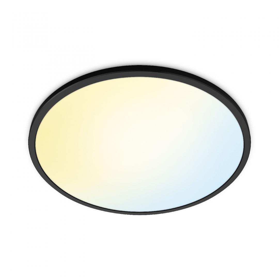 Plafoniera LED WiZ SuperSlim, Wi-Fi, control vocal, 32W, 3800 lm, lumina alba (2700-6500K), IP20, 55cm, Negru