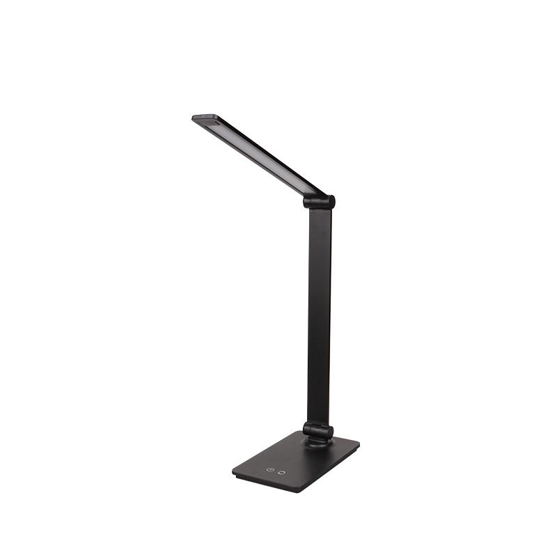 Lampa LED 2R Modern, 7W, 230 lm, lumina alba (3000-4000-6000K), dimabil, Touch control, brat pliabil, 37x27cm, Negru