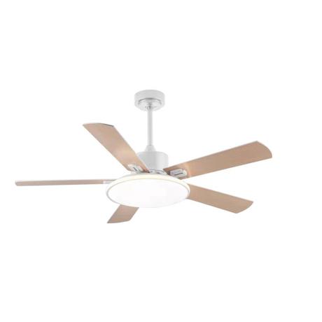 Plafoniera LED cu ventilator 2R, 24W, 2880 lm, lumina alba (3000-4000- 6000K), IP20, 52cm, Metal/Plastic, Alb, Telecomanda inclusa