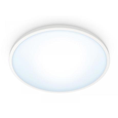 Plafoniera LED WiZ SuperSlim, Wi-Fi, Bluetooth, 16W, 1500 lm, lumina alba (2700-6500K), IP20, 29.2cm, Metal/Plastic, Alb