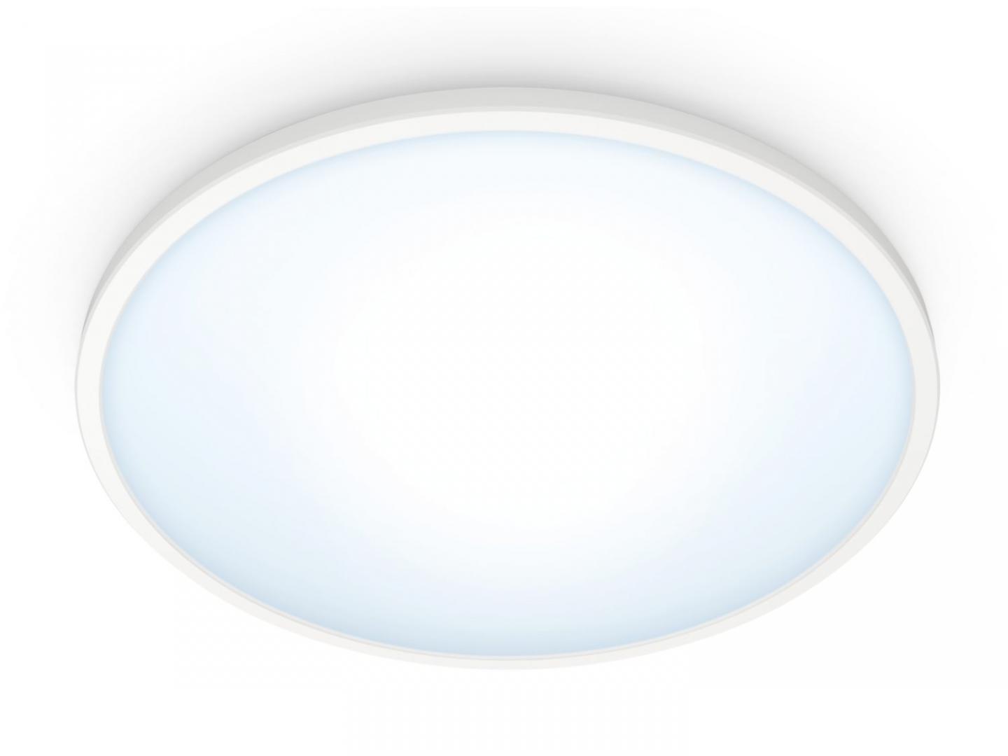 Plafoniera LED WiZ SuperSlim, Wi-Fi, Bluetooth, 16W, 1500 lm, lumina alba (2700-6500K), IP20, 29.2cm, Metal/Plastic, Alb