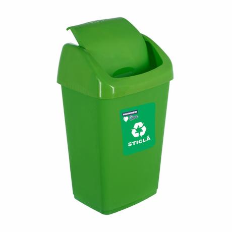 Recycle eco swing bin Vanora 35, yellow size:  35 x 29 x 57 cm material: plastic