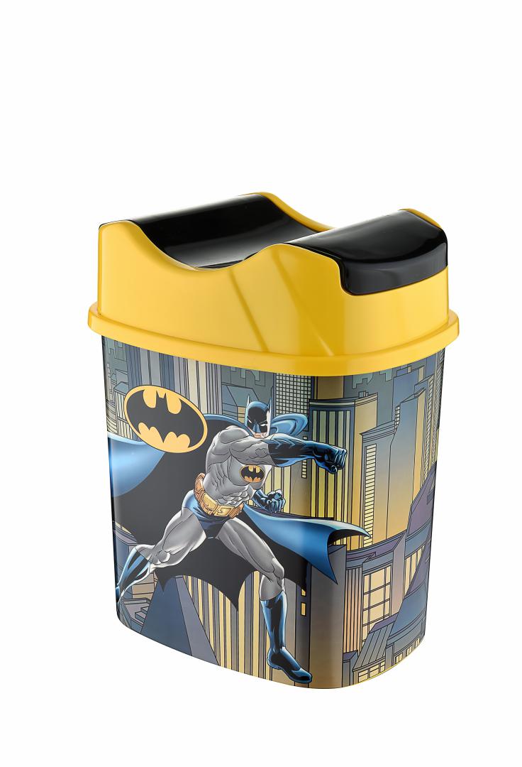 Coș de gunoi cu capac sticker Batman 5.5 L, 17x22x25 cm, WB-BTCOS5