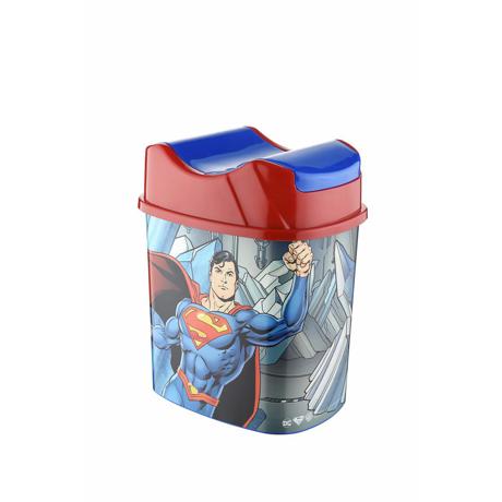 Coș de gunoi cu capac sticker Superman 5.5 L, 17x22x25 cm, WB-SPCOS5