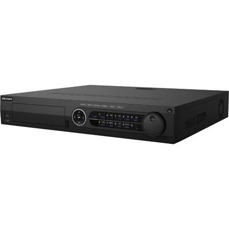 DVR Turbo HD 4MP, IDS-7332HQHI-M4/S; 16-ch False alarm filter by target classification, 16 Turbo HD/CVI/ AHD/ CVBS self-adaptive interfaces input, 16-ch video and 4-ch audio input, 2-ch IP video input (up to 18-ch IP), H.264/H.264+/H.265+/H.265 video compression, 4 SATA interfaces and 1 eSATA