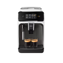 Espressor automat Philips EP1223/00 Seria 1200, 1500W, 15 bar, sistem clasic de spumare, 2 bauturi, afisaj tactil, optiune 2 cesti, 12 setari macinare, rasnita ceramica, Alb/Negru