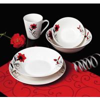 BOL PORTELAN 20 CM, RED FLOWERS 950 ML,VANORA HOME