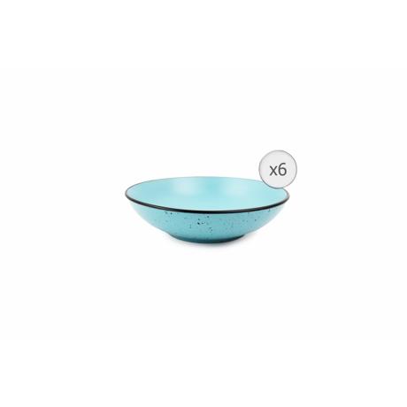 SET 6 FARFURII ADANCI, CERAMICA 20 CM, ELECTRA , ART OF DINING BY HEINNER