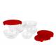 SET 5 BOLURI DE STICLA CU CAPAC,ROSU,VANORA HOME