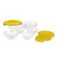 SET 5 BOLURI DE STICLA CU CAPAC,GALBEN,VANORA HOME