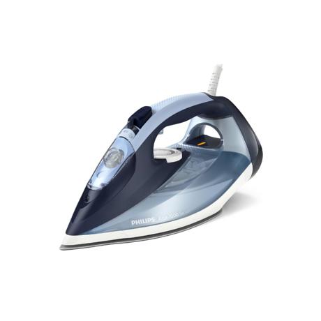 Fier de calcat Philips Azur DST7020/20, 2800W, debit de abur continuu de 50g/min si jet de abur de 250 g, talpa SteamGlide Plus, rezervor de 300ml si sistem de curatare automata cu rezervor integrat pentru calcar, albastru