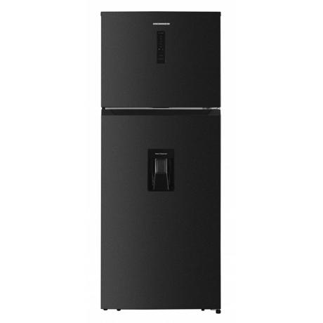 Frigider cu 2 usi Heinner HF-HM413NFDXWDE++, Full No Frost, compresor Inverter, clasa energetica: E, dozator de apa, capacitate totala: 413 L, control electronic cu display Touch, lumina LED, Dozator, Inox Antracit