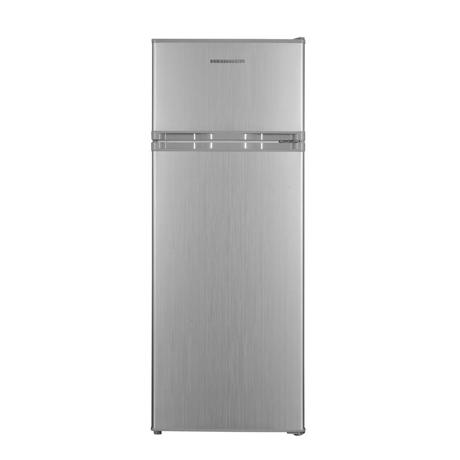 Frigider cu 2 usi Heinner HF-H2206SE++, Static, 206 l, Clasa E, lumina LED, 3 rafturi de sticla, H 143 cm, Argintiu