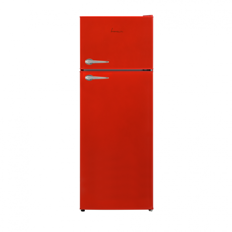 Frigider cu 2 usi Fram FDD-VRL212RDE++, clasa energetica: E, sistem racire Less Frost, capacitate totala: 212L,lumina LED, 3 rafturi  din sticla,culoare: Rosu