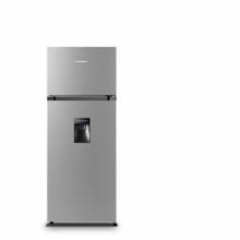 Frigider cu  usi Heinner HF-HS205SWDE++, capacitate totala: 206L, capacitate frigider: 165L, capacitate congelator: 41L, clasa energetica: E, dozator de apa, termostat reglabil, lumina LED, 2 rafturi din sticla, Argintiu