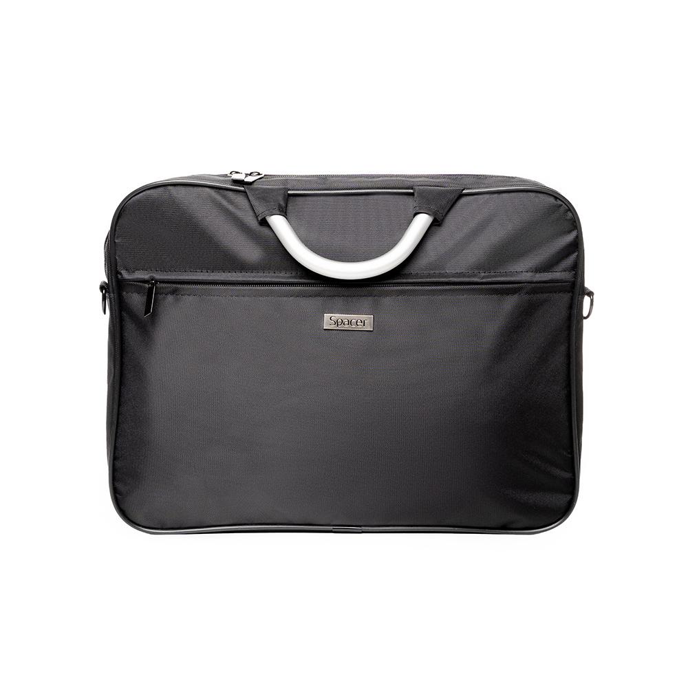 GEANTA LAPTOP SPACER SPSB-AXEL-BK 15.6", 1x compartiment buzunar frontal, manere aluminiu, waterproof, nylon, negru