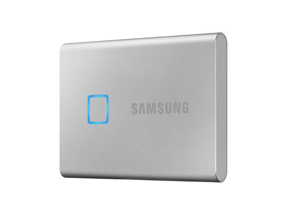 SSD Extern Samsung T7 Touch portabil, 1TB, Silver, USB 3.1