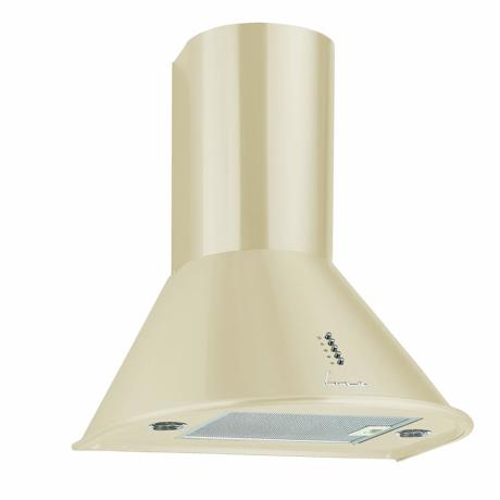 Hota semineu rotunda Fram FDH-660RBG, 589 m³/h, 3 viteze, Control butoane, 1 filtru de aluminiu lavabil, 60 cm, Crem
