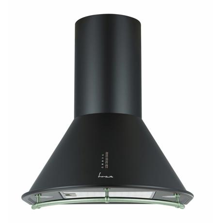 Hota semineu rotunda Fram FDH-660HRBK, 589 m³/h, 3 viteze, Control butoane, 1 filtru de aluminiu lavabil, 60 cm, Negru