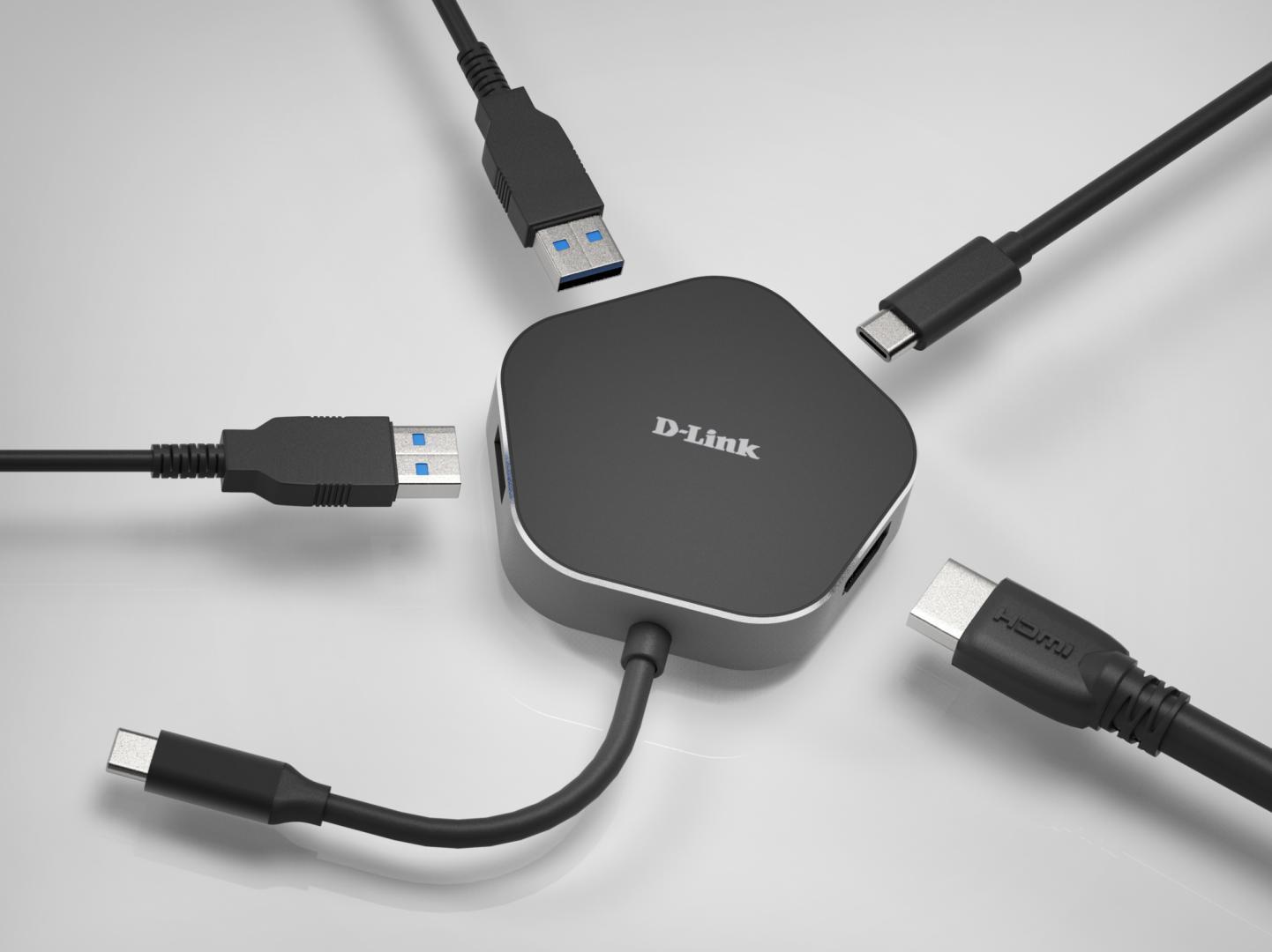 Hub USB DLINK DUB-M420, 4 porturi, negru