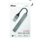 Hub USB Trust Halyx Aluminium, 4 porturi, aluminiu