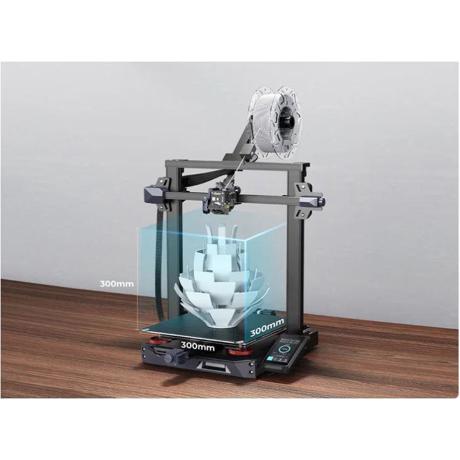 Imprimanta 3D Creality ENDER-3 S1 PLUS, Precizie +/-0.1mm, Diametru filament:1.75mm, viteza: 150mm/s, tip filament compatibil: PLA, TPU, PETG, ABS, Wood, temperatura duza:260 C, duza: :0.4mm, Format: STL/OBJ/AMF, Printing Size 300*300*300mm, dimensiuni imprimanta: 557*535 *655mm, greutate pachet 