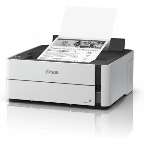 Imprimanta inkjet mono CISS Epson M1170, dimensiune A4, viteza max 39ppm, Duplex, rezolutie printer 1200x2400dpi, alimentare hartie 250 coli, interfata: USB, Ethernet, WiFi, Wi-Fi Direct, consumabile: C13T01L14A, C13T03P14A, C13T04D100, cerneala 11k pagini inclusa, greutate: 4.3 kg.