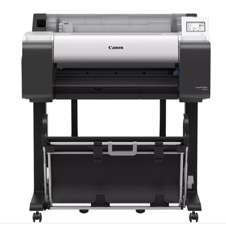 Plotter Canon imagePROGRAF TM-255 + HDD 500GB, 24"(610mm), format A1, 5 culori, rezolutie max 2400x1200dpi, memorie 2GB, limbaje de imprimare: HP-GL/2, HP RTL, PDF (Ver. 1.7), JPEG (Ver. JFIF 1.02), CALS G4 (submission via FTP only), display LCD 4.3", interfata: USB 2.0, Ethernet,WIFI consumabile