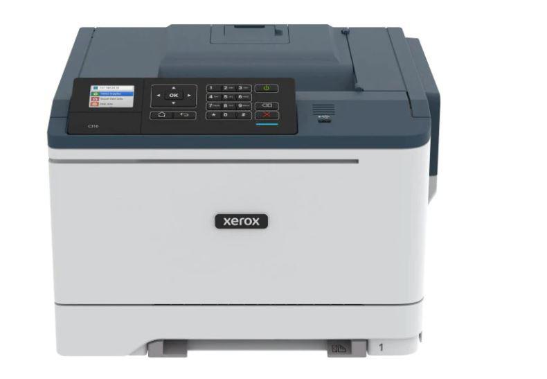 Imprimanta laser color Xerox C310V_DNI, Dimensiune A4, Viteza: 33ppm cu 16 ppm duplex, Rezolutie:1200 x 1200 dpi, 4800 Color Quality  , Procesor:1 GHz Dual Core , Memorie: 1GB RAM ,Alimentare cu hartie: Intrare 250 coli, iesire 125 coli, 60-176 g/mp, Limbaje de printare:PostScript® 3 Emulation, PCL®
