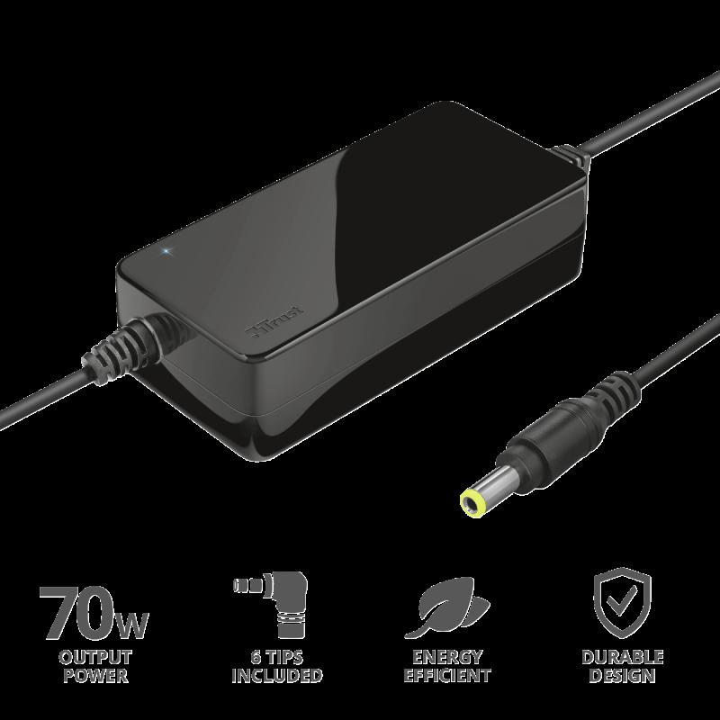 Incarcator laptop Trust Primo, universal, 70W-19V, negru