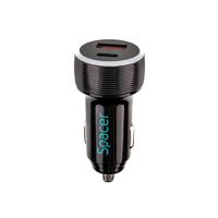 Alim. auto Spacer USB-A&C 17W negru