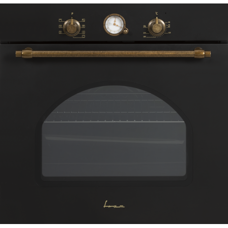 Cuptor electric incorporabil Fram FBO-S607GCAR-RBK, 60 l, 7 functii, Convectie, Grill, Timer analogic, Negru rustic/antracit
