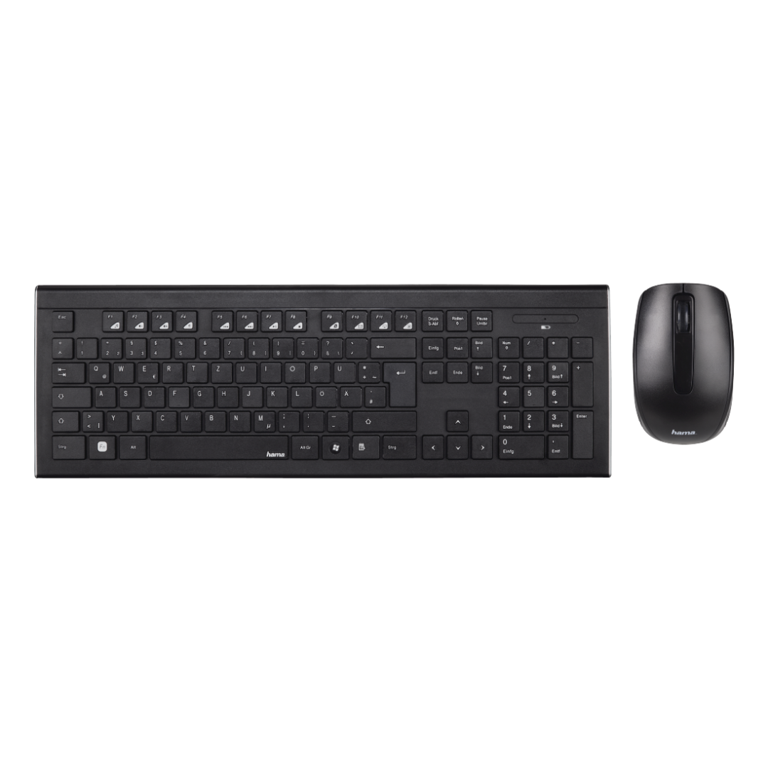 Kit tastatura + mouse Hama Cortino, 105 taste, 800/1200/1600 DPI mouse, negru