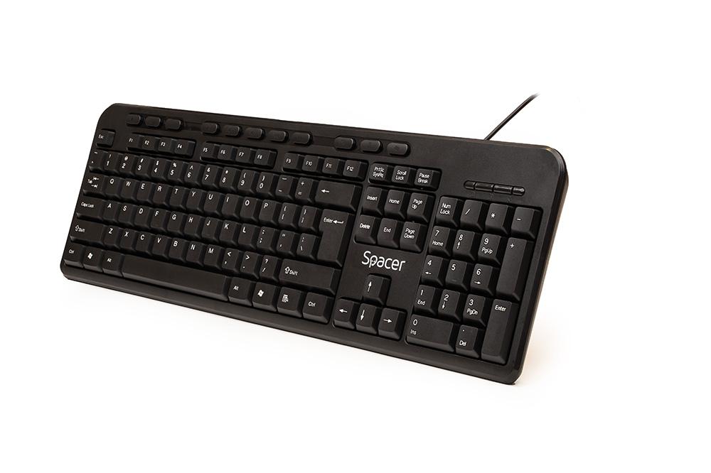 KIT Tastatura si Mouse Spacer SPDS-1691 cu fir, USB, tastatura multimedia „SPKB-169" + mouse optic „SPMO-M11", black, „SPDS-1691"