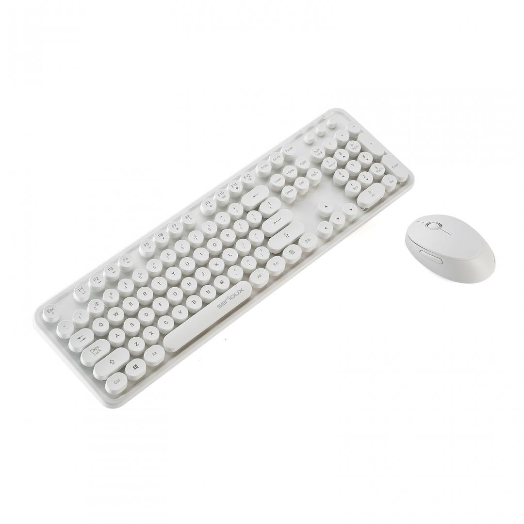 Kit tastatura + mouse Serioux Retro light 9910WH