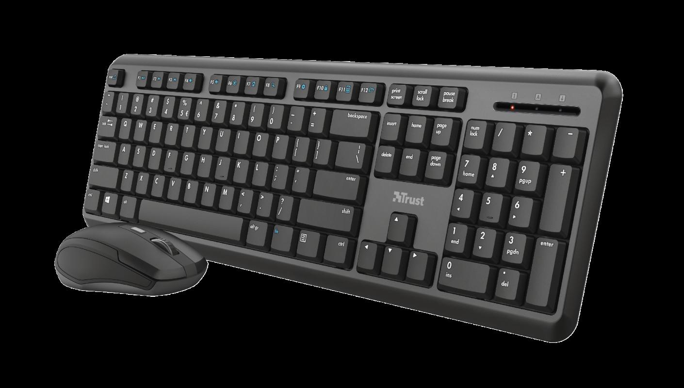 Kit tastatura si mouse Trust ODY, Wireless, negru