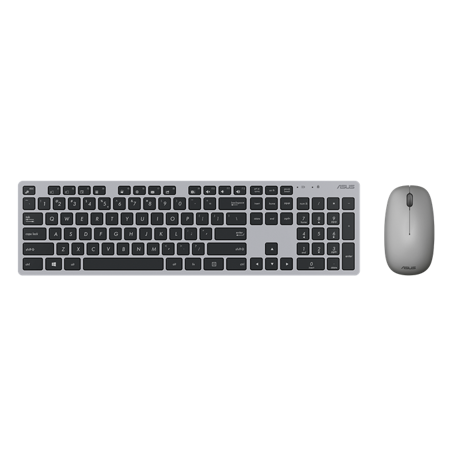 Kit Tastatura + Mouse Asus W5000, Wireless (10m) 2.4GHz, 800/1200/1600dpi, tastatura chiclet, 13 dedicated Windows 10 hotkeys, ultra-thin 11mm profile, high-quality rubber dome switches for silent, responsive keystrokes, Dimensions: tastatura 434.4x120.5x21.5mm, Dimensions: mouse 110x60.7x30.7mm