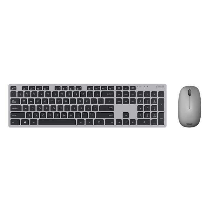 Kit Tastatura + Mouse Asus W5000, Wireless (10m) 2.4GHz, 800/1200/1600dpi, tastatura chiclet, 13 dedicated Windows 10 hotkeys, ultra-thin 11mm profile, high-quality rubber dome switches for silent, responsive keystrokes, Dimensions: tastatura 434.4x120.5x21.5mm, Dimensions: mouse 110x60.7x30.7mm